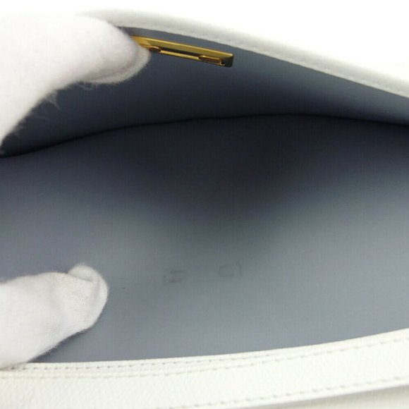 DIOR shoulder bag Honeycomb white gray gray PVC ~ leather Auth USED T18191 - Picture 5 of 8